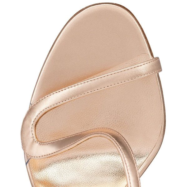 Christian Louboutin Rosalie 100 Mm Sandales en Cuir Iridescent Beige – Image 4