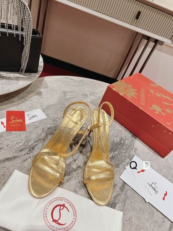 Christian Louboutin Rosalie Sandales 100mm Cuir Iridescent Or Métallique