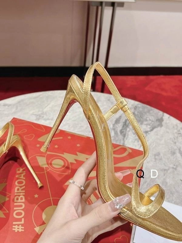 Christian Louboutin Rosalie Sandales 100mm Cuir Iridescent Or Métallique – Image 3