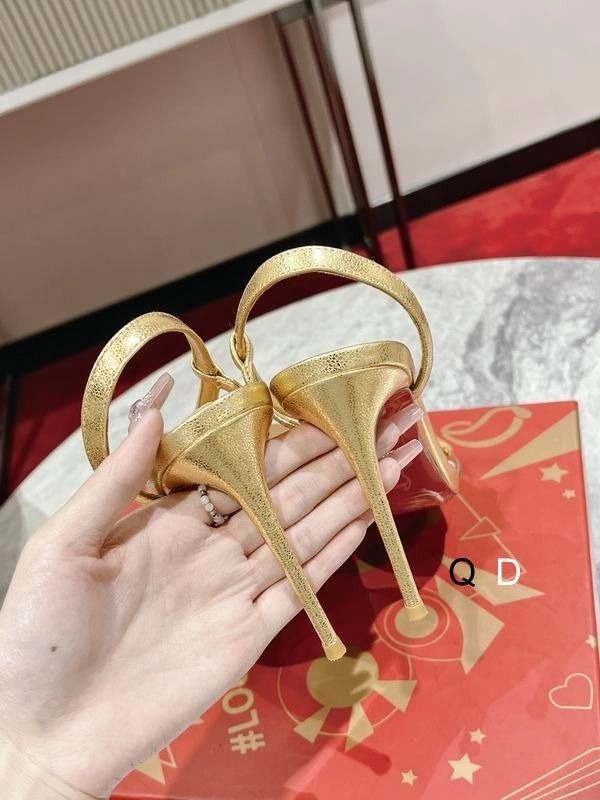 Christian Louboutin Rosalie Sandales 100mm Cuir Iridescent Or Métallique – Image 5