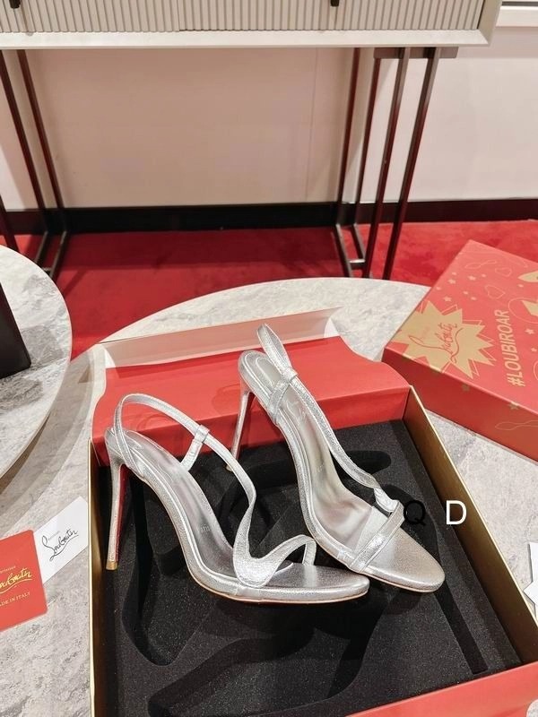 Christian Louboutin Rosalie Sandales 100mm Cuir Iridescent Argent Métallique – Image 2