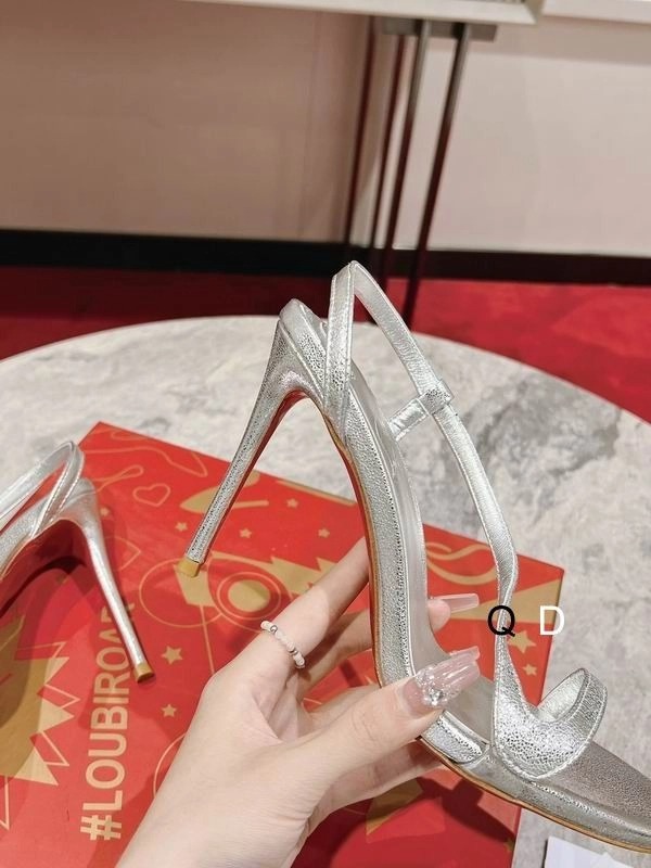 Christian Louboutin Rosalie Sandales 100mm Cuir Iridescent Argent Métallique – Image 3