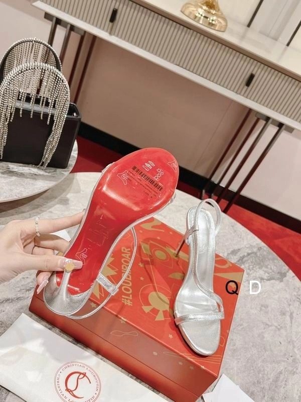 Christian Louboutin Rosalie Sandales 100mm Cuir Iridescent Argent Métallique – Image 4