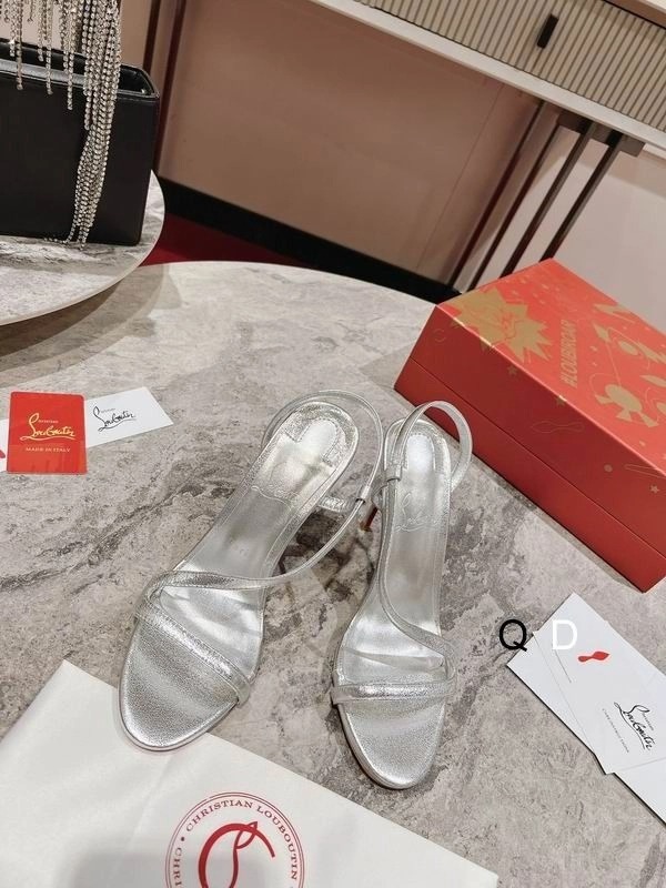 Christian Louboutin Rosalie Sandales 100mm Cuir Iridescent Argent Métallique – Image 5