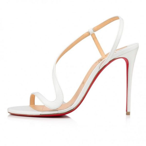 Christian Louboutin Rosalie 100 Mm Sandales en Cuir et PVC Bianco – Image 2