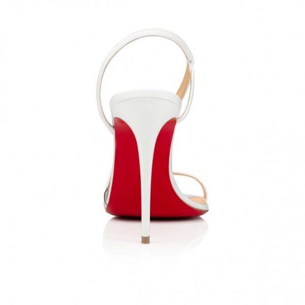 Christian Louboutin Rosalie 100 Mm Sandales en Cuir et PVC Bianco – Image 3