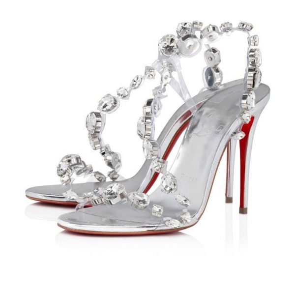 Christian Louboutin Rosalie Jewel Sandales 100mm TPU et Cuir Specchio Cristal