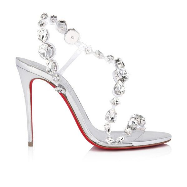 Christian Louboutin Rosalie Jewel Sandales 100mm TPU et Cuir Specchio Cristal – Image 2