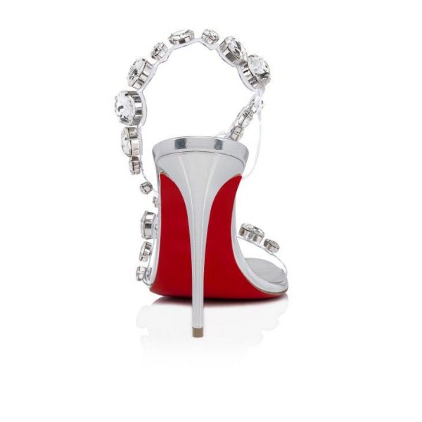 Christian Louboutin Rosalie Jewel Sandales 100mm TPU et Cuir Specchio Cristal – Image 3