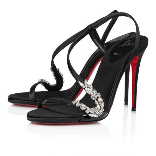 Christian Louboutin Rosalie Red Carpet 100 Mm Escarpins Crêpe Satin Noir
