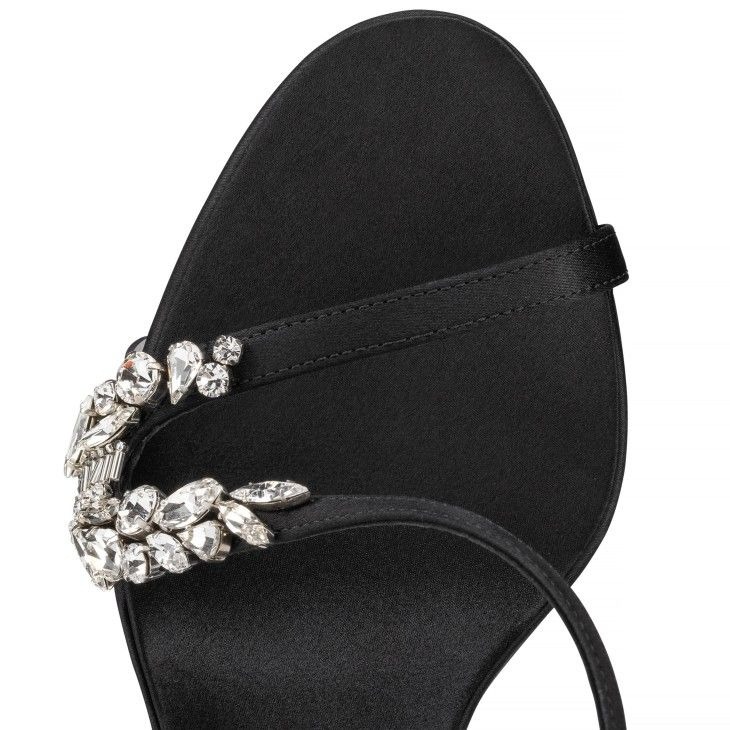 Christian Louboutin Rosalie Red Carpet 100 Mm Escarpins Crêpe Satin Noir – Image 2