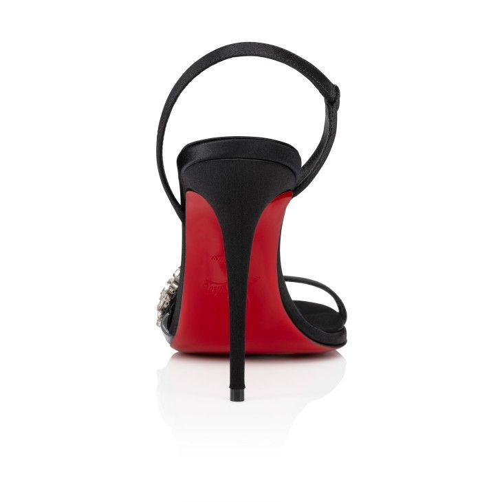 Christian Louboutin Rosalie Red Carpet 100 Mm Escarpins Crêpe Satin Noir – Image 3