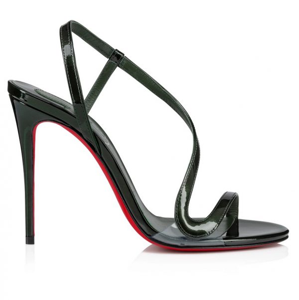 Christian Louboutin Rosalie Sandales 100mm Cuir Verni Vert – Image 2