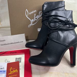 Christian Louboutin S.I.T. Bottines Pluie 100 mm Cuir Nappa Noir