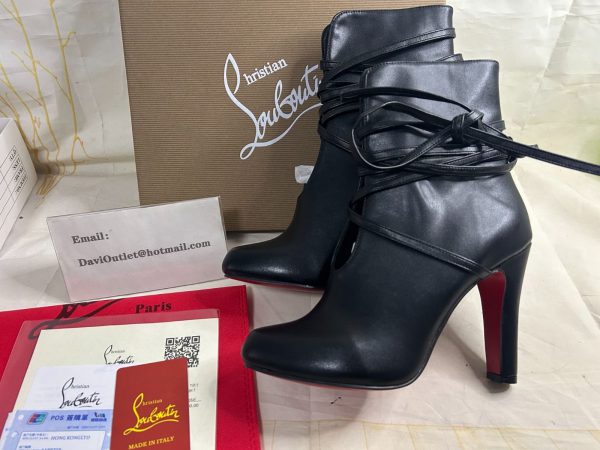 Christian Louboutin S.I.T. Bottines Pluie 100 mm Cuir Nappa Noir