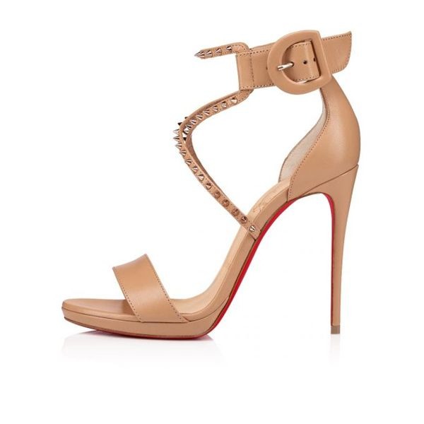 Christian Louboutin Sandal Choca Lux 120 mm Sandales en Cuir Nude/Pink Bronze