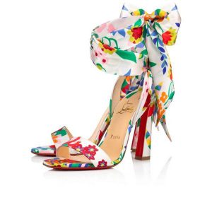 Sandale Christian Louboutin Crosse Du Désert 100 mm Multi Crêpe Satin
