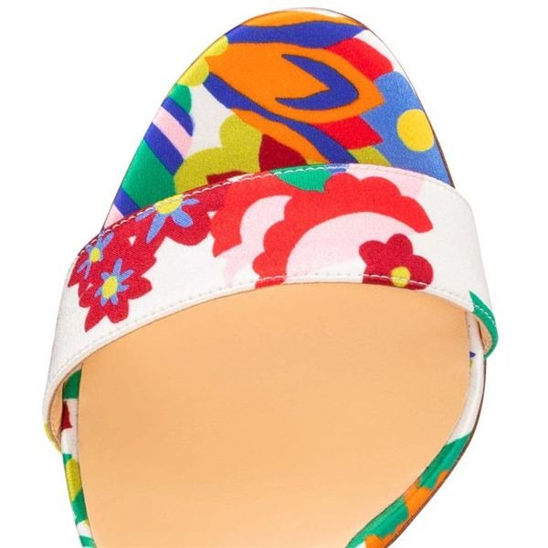 Sandale Christian Louboutin Crosse Du Désert 100 mm Multi Crêpe Satin – Image 3