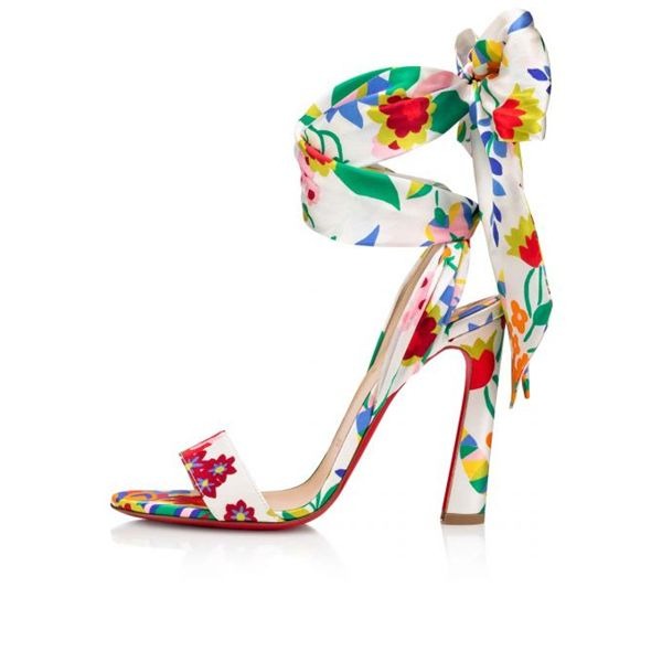 Sandale Christian Louboutin Crosse Du Désert 100 mm Multi Crêpe Satin – Image 2