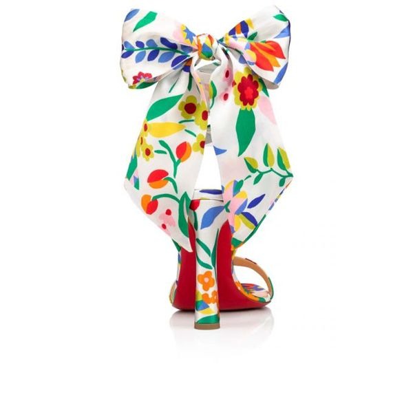 Sandale Christian Louboutin Crosse Du Désert 100 mm Multi Crêpe Satin – Image 4