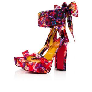 Christian Louboutin Sandal Crosse Du Desert 130 mm Multi/lin Jaune