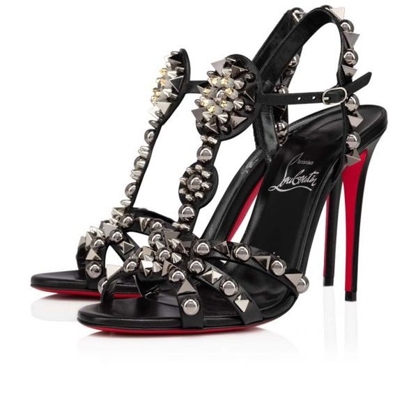 Christian Louboutin Sandal Goldora 100 mm Noir/mix Noir/lin Bk Kid