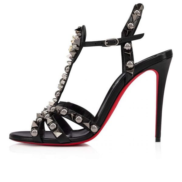 Christian Louboutin Sandal Goldora 100 mm Noir/mix Noir/lin Bk Kid – Image 2