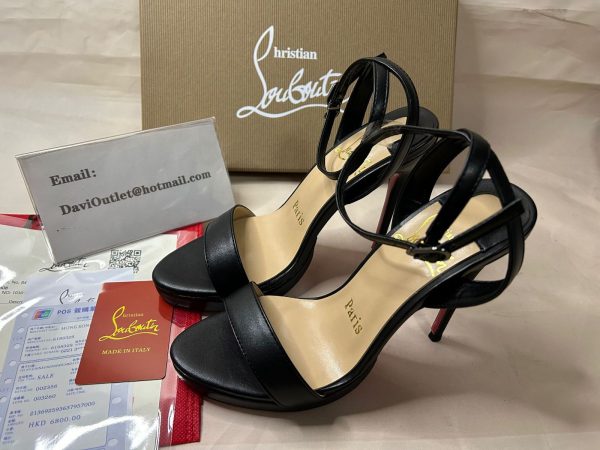 Christian Louboutin Sandal Loubi Queen 120 mm Cuir Noir Nappa – Image 5