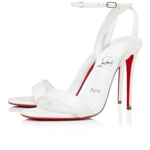 Sandales Christian Louboutin Loubigirl 100 mm Blanc/lin Cuir blanc