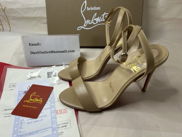 Sandale Christian Louboutin Riojana Spikes Noir/lin Cuir noir – Image 5