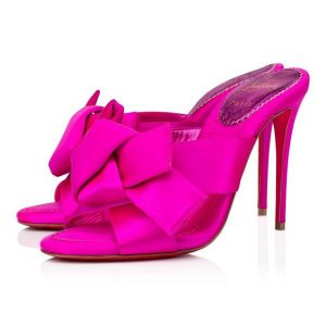 Sandales Christian Louboutin Matricia 100 mm Rose houx/lin Satin rose houx