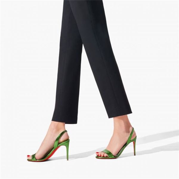 Sandale Christian Louboutin O Marylin 85 mm Épinard/lin Cuir Épinard – Image 5
