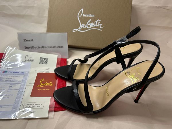 Sandale Christian Louboutin Rosalie 100 mm Cuir noir – Image 5