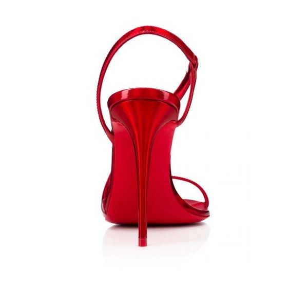 Sandale Christian Louboutin Rosalie 100 mm Loubi/lin Psy Loubi Veau verni – Image 4