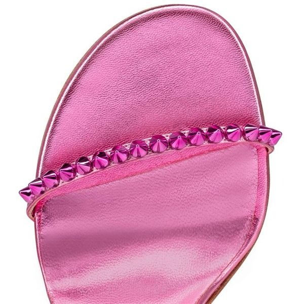 Sandale Christian Louboutin So me 100 mm Conf/métallisé Fuchsia/lin Cuir Conf – Image 2