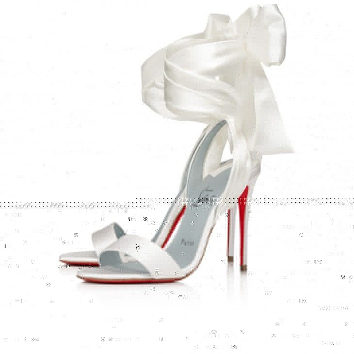 Sandales Christian Louboutin Du Désert Sandales 100 mm en crêpe satin blanc cassé