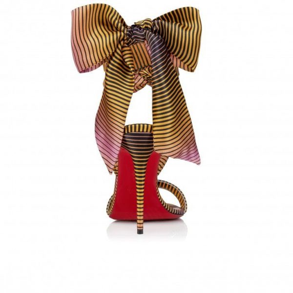 Sandales Christian Louboutin Sandale Du Désert 100 mm à brides en crêpe satiné imprimé Aftersun multicolore – Image 3