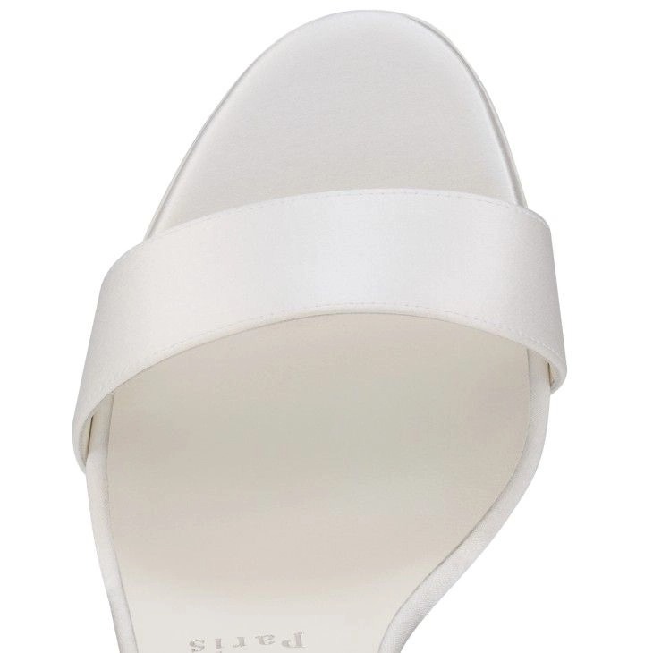 Christian Louboutin Sandale Du Desert 100 Mm Sandales à Lanières Crêpe Satin Ivoire – Image 2