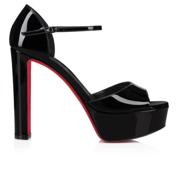 Christian Louboutin Sandaloo 130 mm sandales cuir verni noir – Image 2