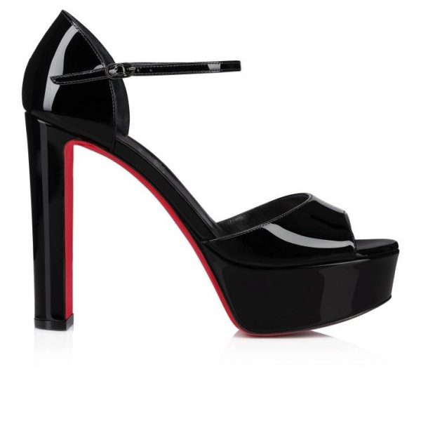 Christian Louboutin Sandaloo 130 mm sandales cuir verni noir – Image 2