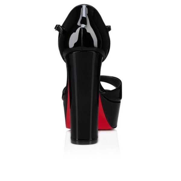 Christian Louboutin Sandaloo 130 mm sandales cuir verni noir – Image 3