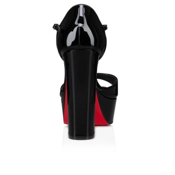 Christian Louboutin Sandaloo 130 mm sandales cuir verni noir – Image 3