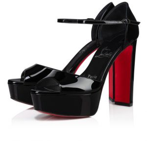 Christian Louboutin Sandaloo 130 mm sandales cuir verni noir