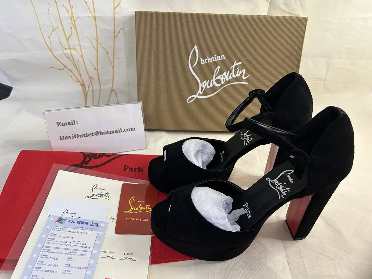 Christian Louboutin Sandaloo 130 mm sandales veau velours noir – Image 5