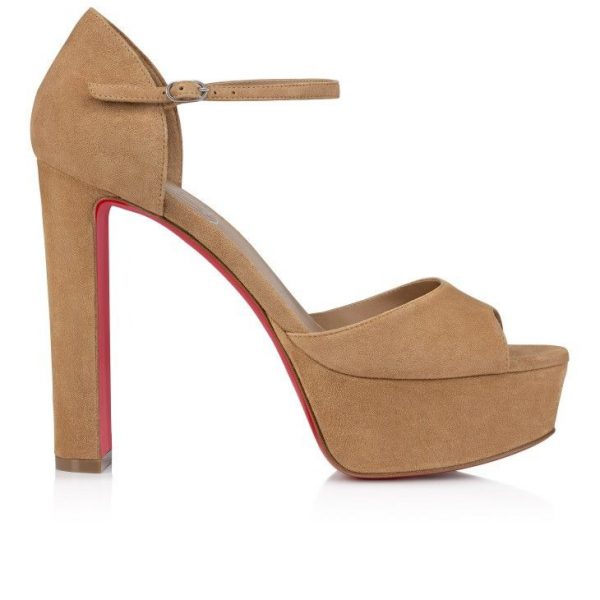Christian Louboutin Sandaloo Sandales 130mm Veau Velours Lionne – Image 2