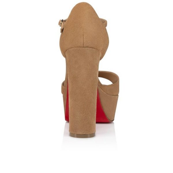 Christian Louboutin Sandaloo Sandales 130mm Veau Velours Lionne – Image 3