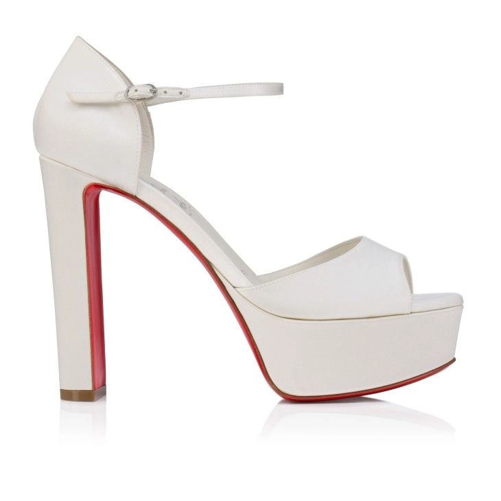 Christian Louboutin Sandaloo 130 mm sandales à brides satin crêpe ivoire – Image 3