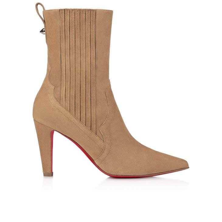 Christian Louboutin Santigag 85 mm Bottines Basses Veau Velours Lionne – Image 2