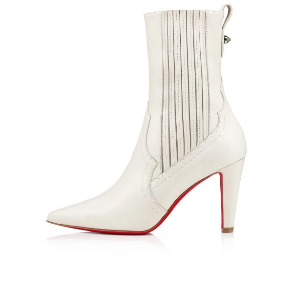 Christian Louboutin Santigag Bottines 85mm Cuir de Veau Blanc – Image 2
