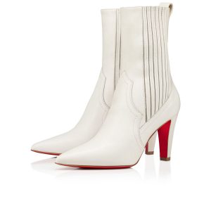 Christian Louboutin Santigag Bottines 85mm Cuir de Veau Blanc
